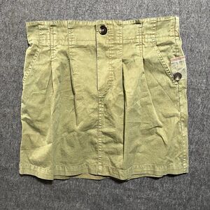 Jane + Delancey Skirt Size M Olive Green Lightweight 100% Cotton Pockets